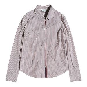 VERONICA BEARD Amelia Cotton Button Down Top Striped Red White